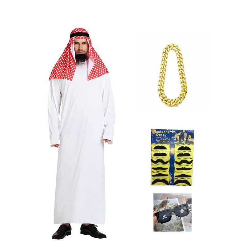남성용 아랍 코스프레 로브 골든 체인 선글라스 수염 아 - Sunglass Retainer Cord 리뷰 및 가격